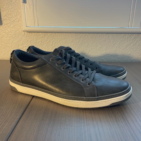 Size 11 Men’s Dark Gray Soft Leather Aldo Sneaker Shoes Stylish - Picture 3 of 5